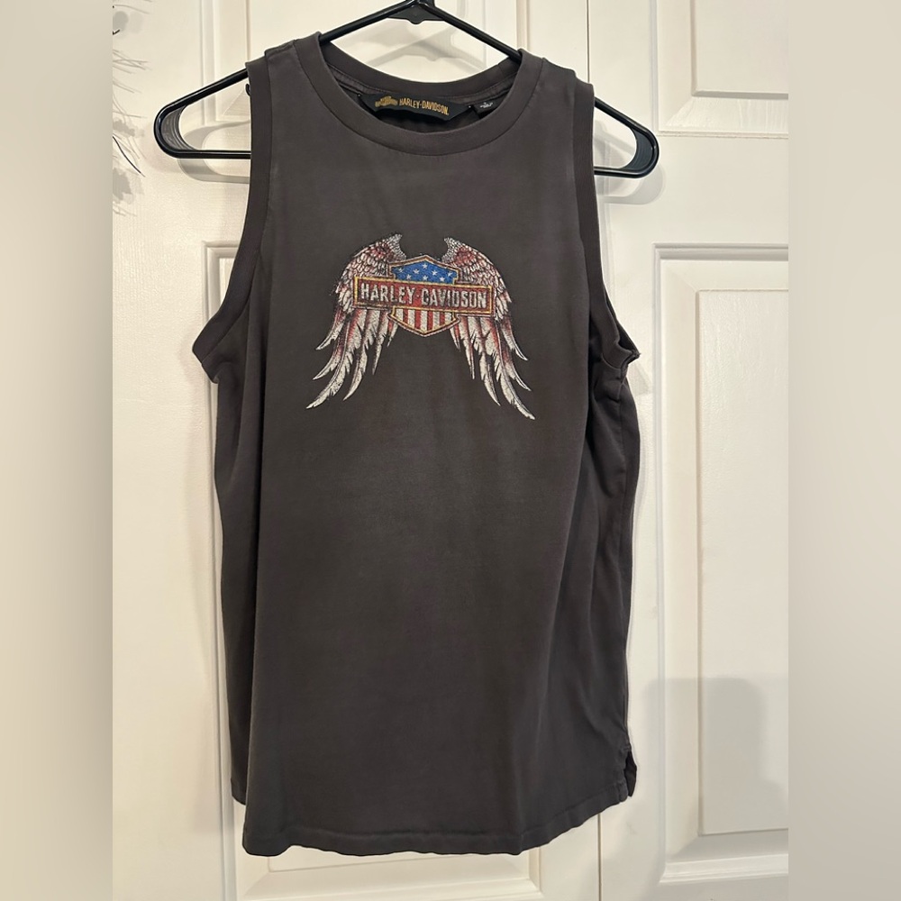 Harley-Davidson Black Sleeveless Top with Winged Logo